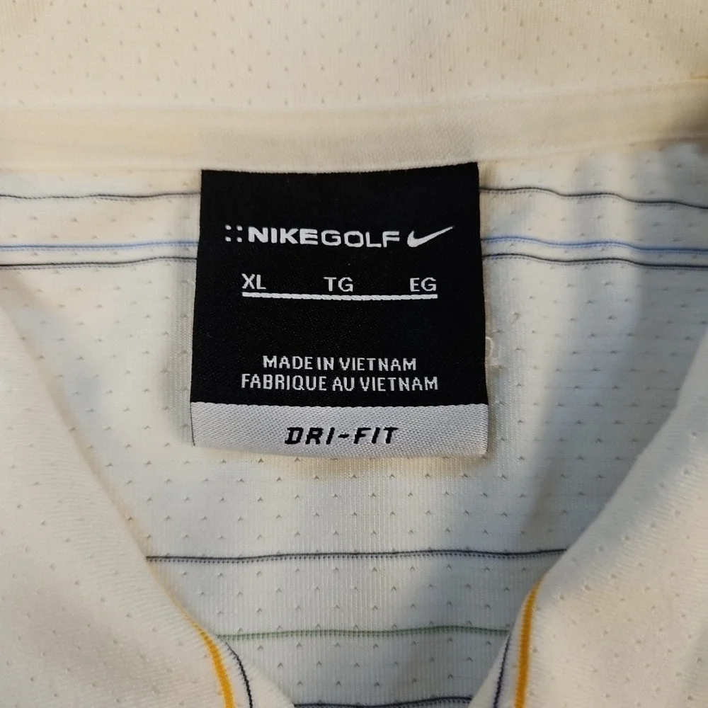 Nike Golf Polo Shirt Adult Mens Dri Fit Striped Short Sleeve Active‎ XL EUC